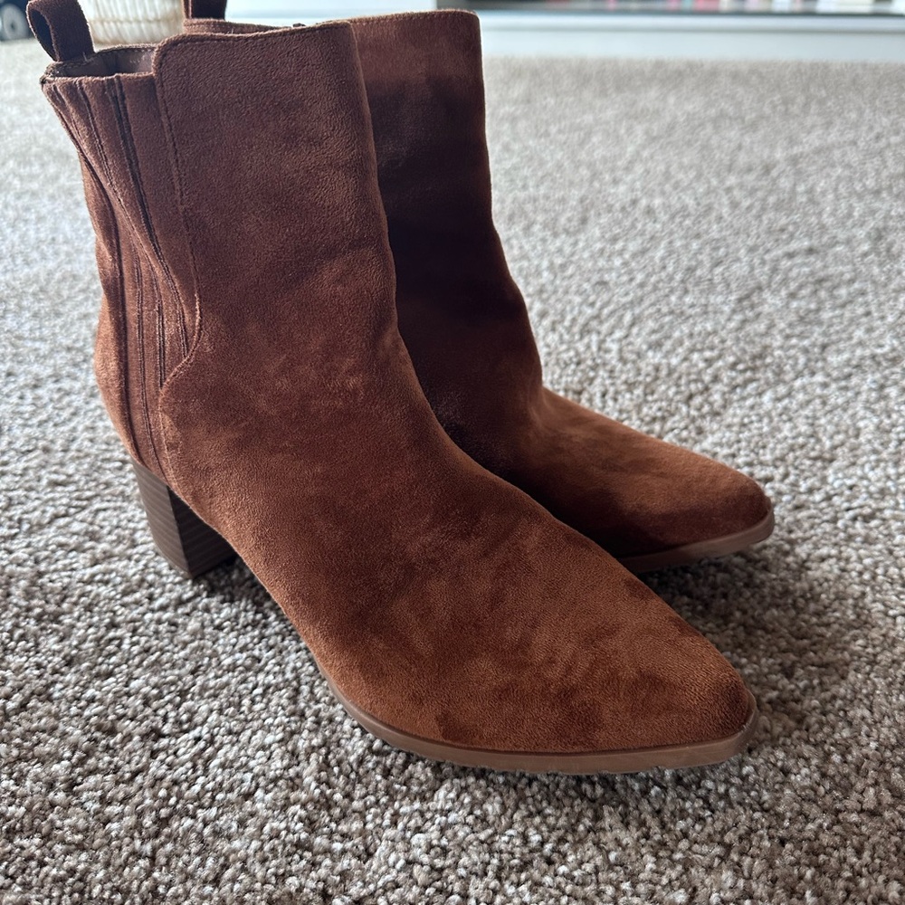 Maurices Brown Suede Ankle Boots